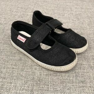 Cienta Kids Black Sparkle Canvas Shoes EU 26 (similar to US 9) VGUC